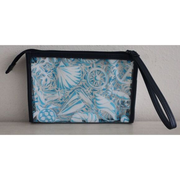 Vera Bradley 27864-11529 Black Trim/Handle Shore Enough Clear Beach Wristlet Bag - Picture 2 of 6